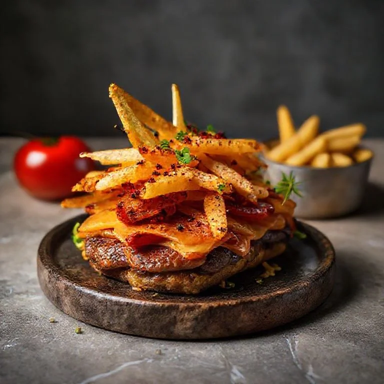 Detailed close-up of a perfectly formed, golden-brown croissant